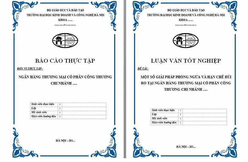 Mẫu bìa báo cáo thực tập ngân hàng thương mại cổ phần công thương Mẫu bìa báo cáo thực tập ngân hàng thương mại cổ phần công thương