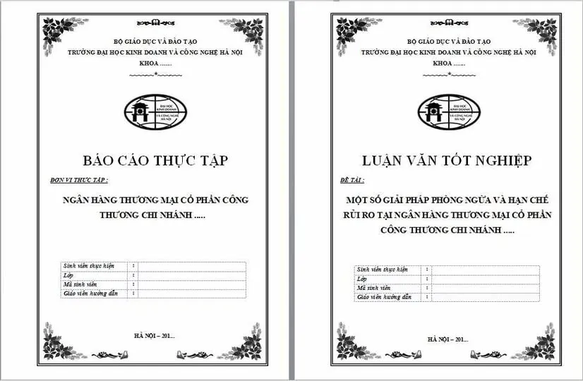 Mẫu bìa luận văn tốt nghiệp HUBT viền xám Mẫu bìa luận văn tốt nghiệp HUBT viền xám