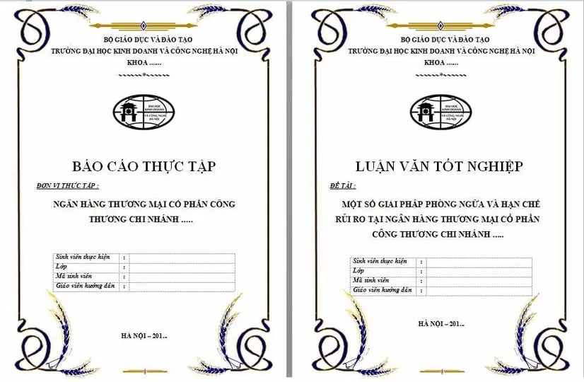 Mẫu bìa luận văn tốt nghiệp HUBT viền bông lúa Mẫu bìa luận văn tốt nghiệp HUBT viền bông lúa