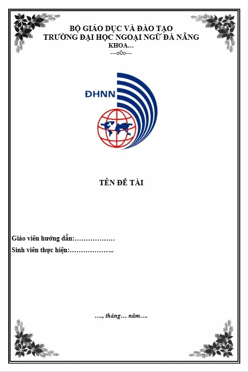 Mẫu bìa tiểu luận mang phong cách trẻ trung