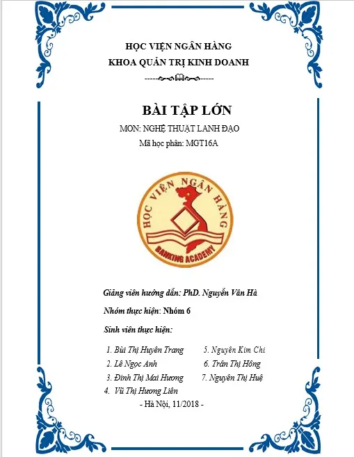 Mẫu bìa tiểu luận Học viện Ngân hàng chuẩn Mẫu bìa tiểu luận Học viện Ngân hàng chuẩn