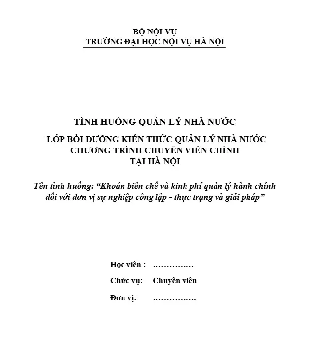 Khoán biên chế và kinh phí quản lý hành chính đối với đơn vị sự nghiệp công lập tại Hà Nội
