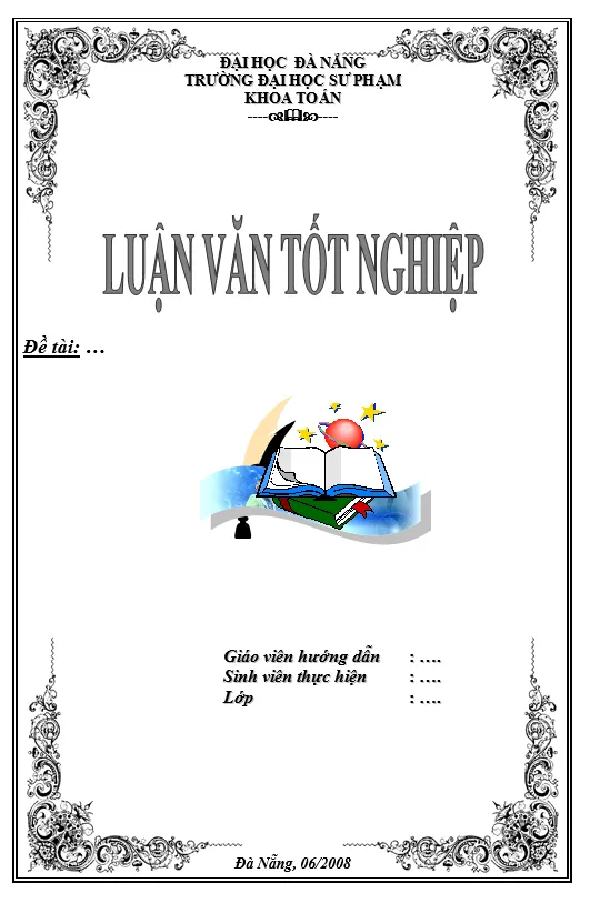 Mẫu bìa của đại học Đà Nẵng khoa Toán