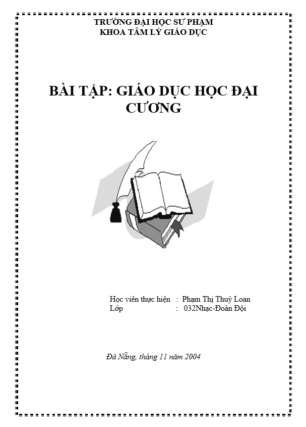 Mẫu bìa của đại học sư phạm khoa Tâm Lý Giáo Dục