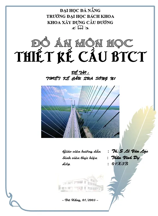 Mẫu bìa đồ án môn học thiết kế cầu BTCT