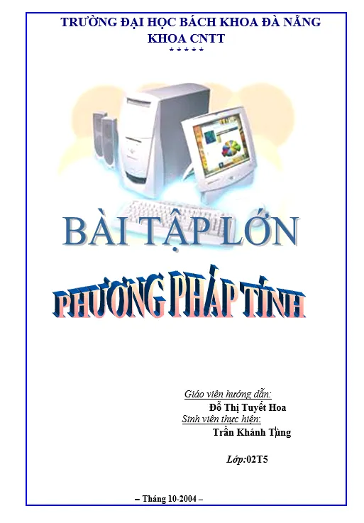 Mẫu bìa bài tập lớn phương pháp tính Bách Khoa Đà Nẵng