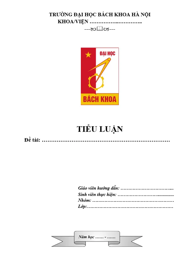 Mẫu bìa tiểu luận có logo chính thức Mẫu bìa tiểu luận có logo chính thức