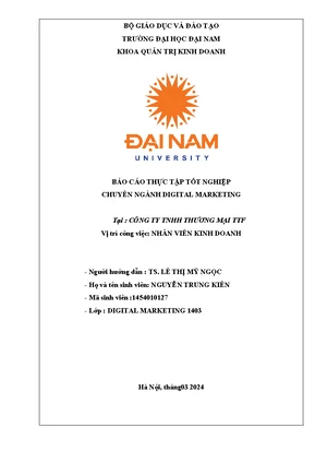 Mẫu bìa tiểu luận Khoa Quản trị Kinh doanh