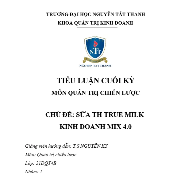 Mẫu tiểu luận Trường Đại học Nguyễn Tất Thành Mẫu tiểu luận Trường Đại học Nguyễn Tất Thành