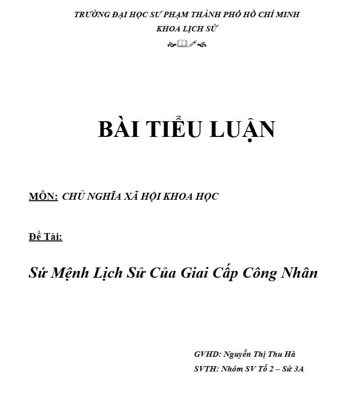 Sứ mệnh lịch sử của giai cấp công nhân Sứ mệnh lịch sử của giai cấp công nhân