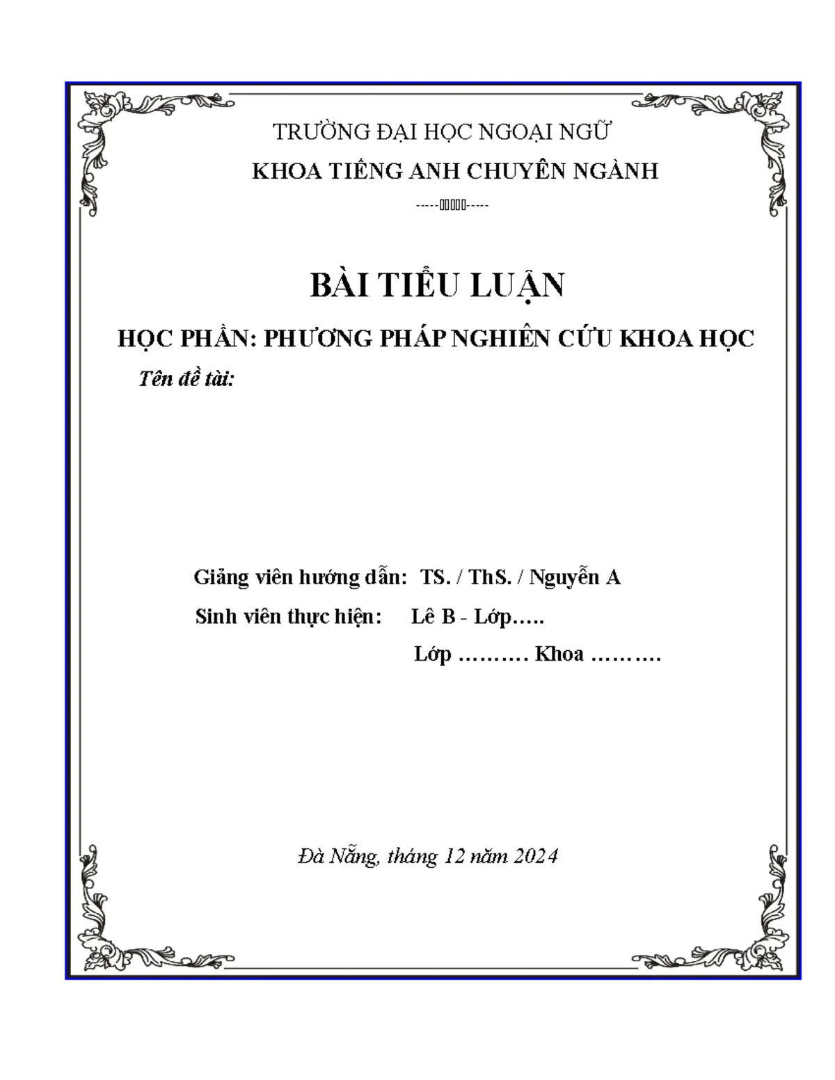 Tầm quan trọng của việc làm bìa tiểu luận môn học