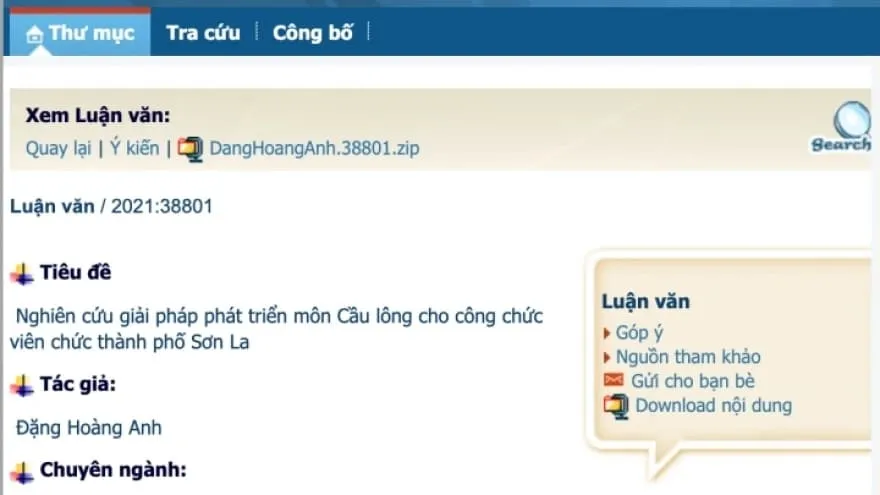 Cách tra cứu luận án tiến sĩ