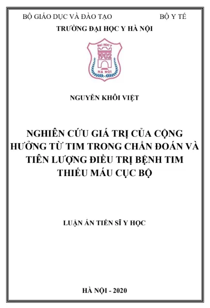Luận án tiến sĩ y học bệnh tim thiếu máu cục bộ