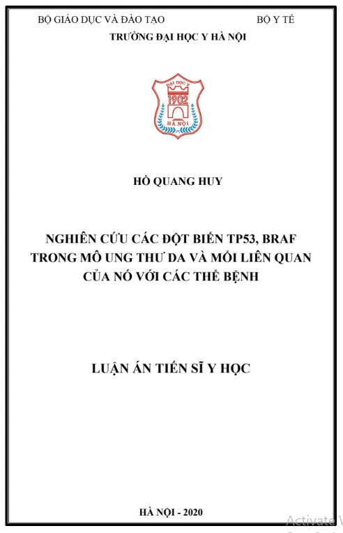Luận án tiến sĩ y học đột biến liên quan ung thư da