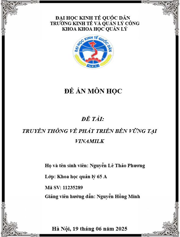 Mẫu bìa tiểu luận đại học Kinh tế quốc dân