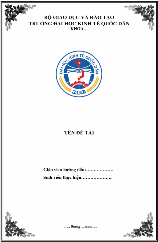Mẫu bìa tiểu luận đại học Kinh tế Quốc dân