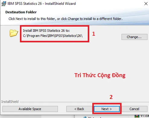 Chọn đường dẫn trong SPSS