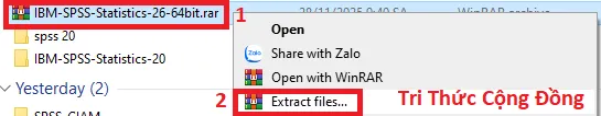 Giải nén phần mềm SPSS 26