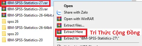 Giải nén phần mềm SPSS 27
