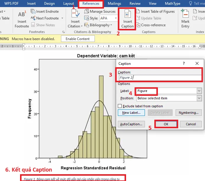 Thêm chú thích cho biểu đồ trong Word