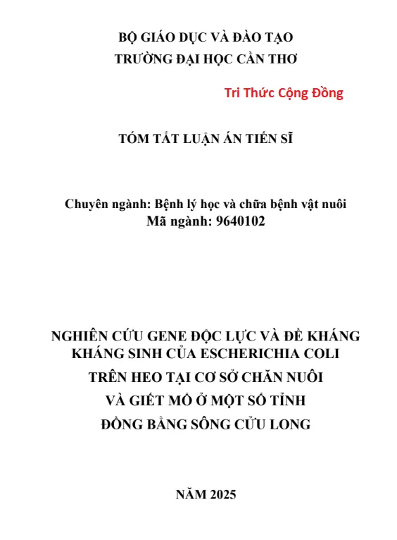 Tóm tắt luận án tiến sĩ công nghệ sinh học