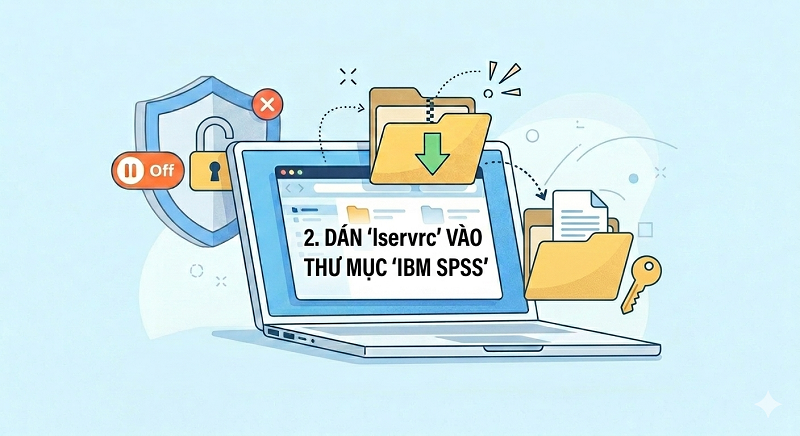 Dán lservrc vào thư mục IBM SPSS
