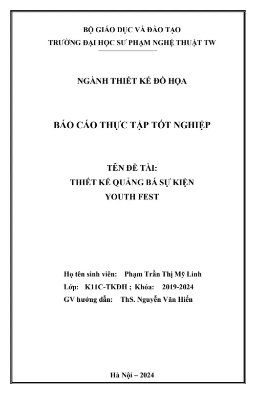 Báo cáo thực tập thiết kế ấn phẩm truyền thông sự kiện YOUTH FEST