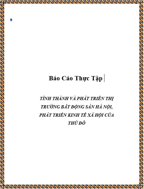 Báo cáo thực tập bất động sản về tình hình và phát triển của thị trường