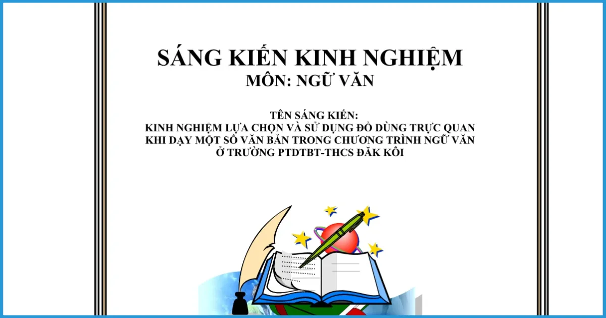 Bí quyết triển khai sáng kiến kinh nghiệm Ngữ văn 8 hiệu quả