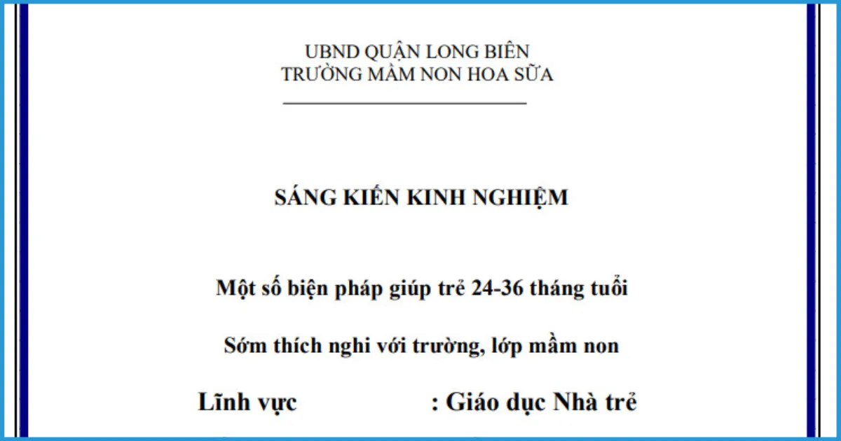 Hướng dẫn viết sáng kiến kinh nghiệm khủng hoảng tuổi lên 3 đạt điểm cao Hướng dẫn viết sáng kiến kinh nghiệm khủng hoảng tuổi lên 3 đạt điểm cao