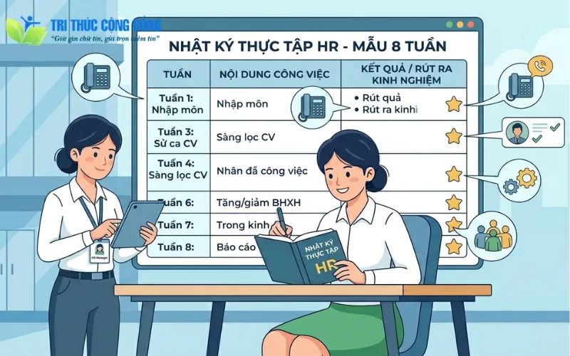 Mẫu nhật ký thực tập phòng hành chính nhân sự