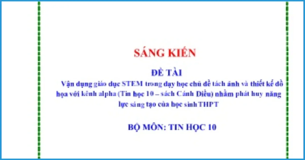 Quy chuẩn thể thức trình bày sáng kiến kinh nghiệm tin học 10