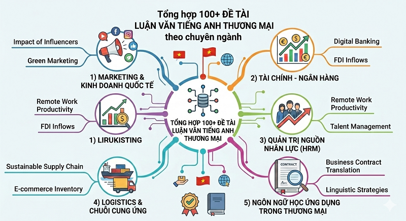 Tổng hợp 100+ Đề tài Luận văn Tiếng Anh Thương Mại theo chuyên ngành