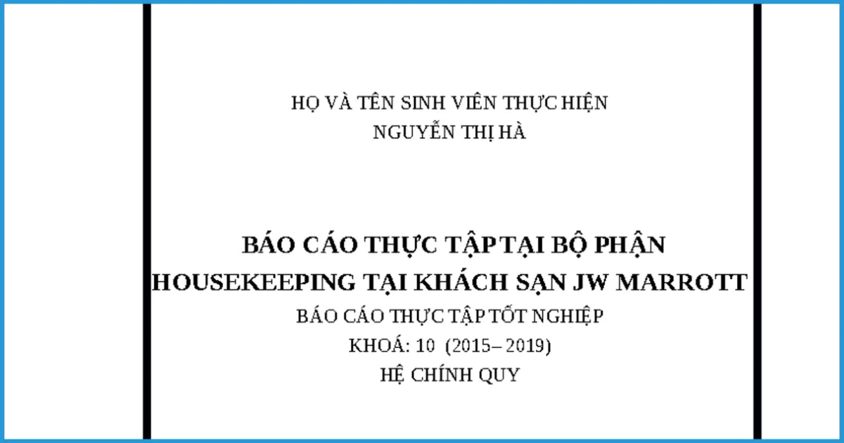 Hướng dẫn viết báo cáo thực tập khách sạn JW Marriot