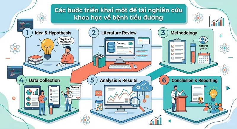 Các bước triển khai một đề tài nghiên cứu khoa học về bệnh tiểu đường Các bước triển khai một đề tài nghiên cứu khoa học về bệnh tiểu đường